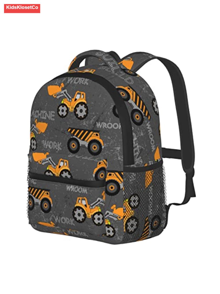 Toddler Construction Backpack For Boys - Cars Trucks Tractor - Kids School